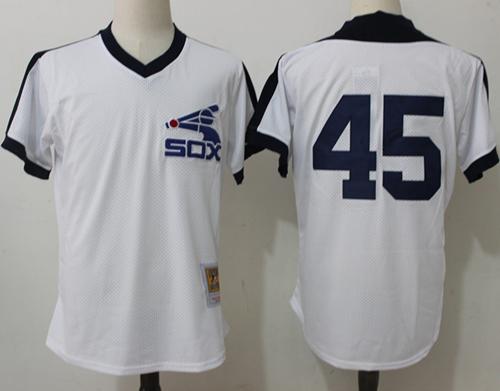 Mitchell And Ness 1981 White Sox #45 Michael Jordan White Throwback Stitched MLB Jersey